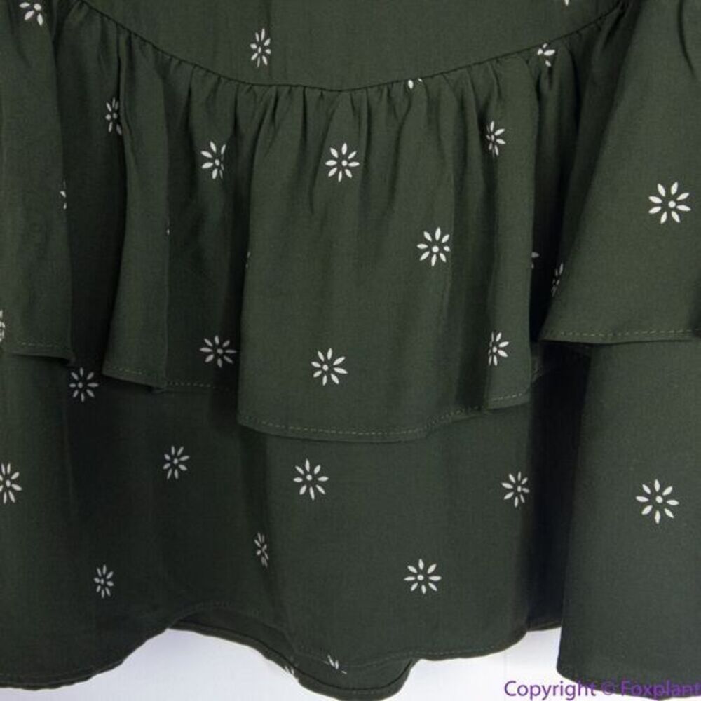 NEW Madewell Pull-On Ruffle Tiered Mini Skirt in‎ Dot Daisies, XS - Picture 10 of 14